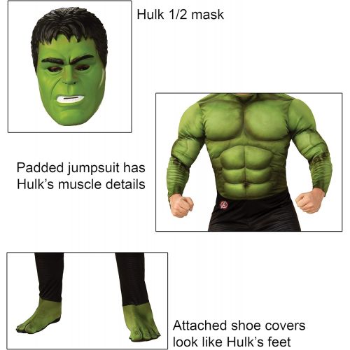  할로윈 용품Rubies Marvel Avengers: Endgame Deluxe Hulk Adult Costume and Mask