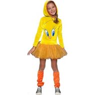 Rubies Looney Tunes Tweety Bird Girls Hooded Costume, Medium
