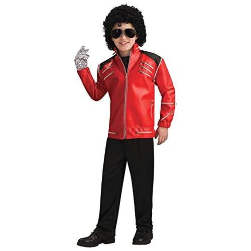  할로윈 용품Rubie's Michael Jackson Costume, Childs Deluxe Beat It Red Zipper Jacket Costume