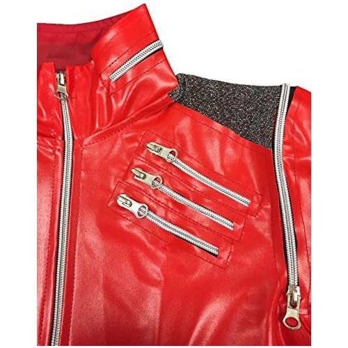  할로윈 용품Rubie's Michael Jackson Costume, Childs Deluxe Beat It Red Zipper Jacket Costume