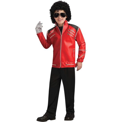  할로윈 용품Rubie's Michael Jackson Costume, Childs Deluxe Beat It Red Zipper Jacket Costume