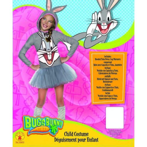  할로윈 용품Rubie's Looney Tunes Bugs Bunny Girls Hooded Costume, Childs Medium