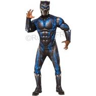 Rubies Mens Deluxe Black Panther Muscle Chest Battle Suit Costume