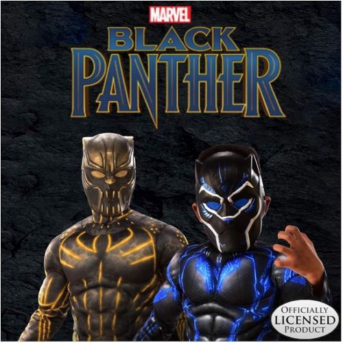  할로윈 용품Rubies Mens Deluxe Black Panther Muscle Chest Battle Suit Costume
