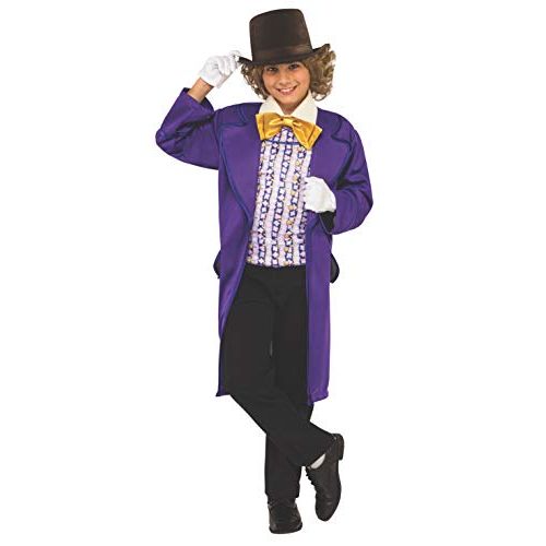  할로윈 용품Rubies Kids Willy Wonka & The Chocolate Factory Willy Wonka Value Costume, Large, Purple