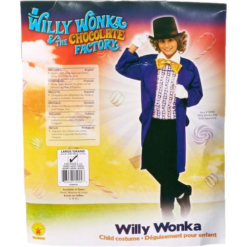  할로윈 용품Rubies Kids Willy Wonka & The Chocolate Factory Willy Wonka Value Costume, Large, Purple