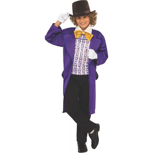  할로윈 용품Rubies Kids Willy Wonka & The Chocolate Factory Willy Wonka Value Costume, Large, Purple