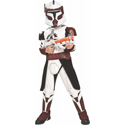  할로윈 용품Rubies Star Wars Clone Wars Childs Clone Trooper Deluxe Commander Fox Costume and Mask, Small