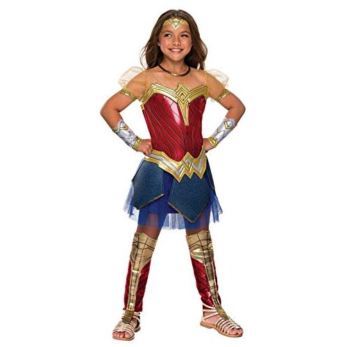  할로윈 용품Rubies Costume Girls Justice League Premium Wonder Costume, Medium, Multicolor, Model:640004