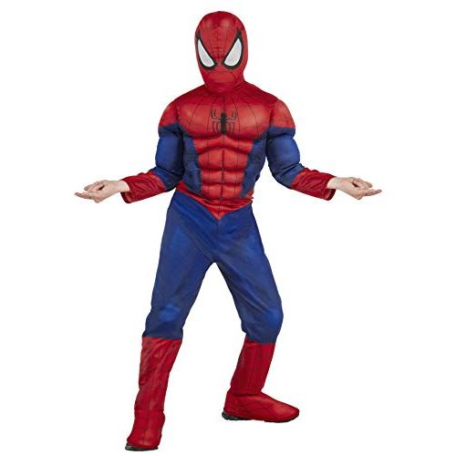  할로윈 용품Rubies Marvel Ultimate Spider-Man Deluxe Muscle Chest Costume, Child Medium - Medium One Color