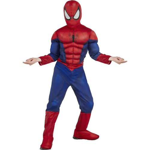  할로윈 용품Rubies Marvel Ultimate Spider-Man Deluxe Muscle Chest Costume, Child Medium - Medium One Color