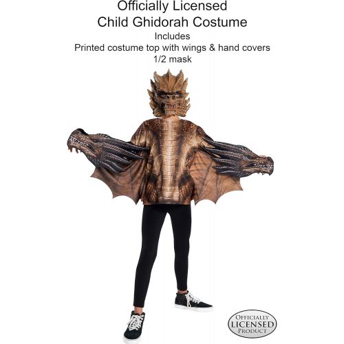  할로윈 용품Rubies Godzilla King of The Monsters Childs Deluxe King Ghidorah Costume, Medium