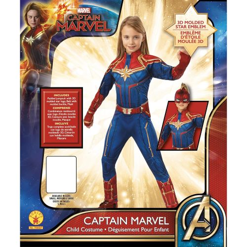  할로윈 용품Rubie's Girls Captain Marvel Hero Suit Deluxe Superhero Costume