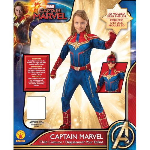  할로윈 용품Rubie's Girls Captain Marvel Hero Suit Deluxe Superhero Costume