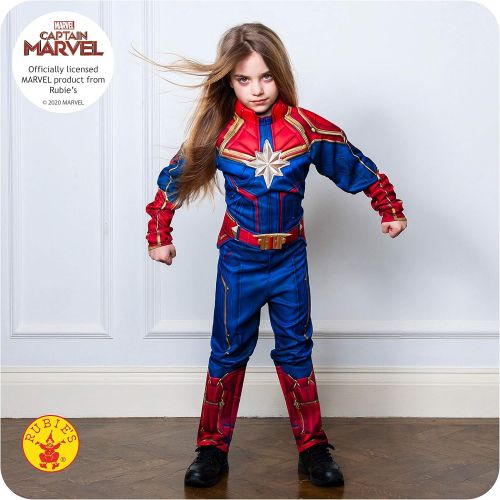  할로윈 용품Rubie's Girls Captain Marvel Hero Suit Deluxe Superhero Costume