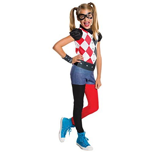  할로윈 용품Rubies Costume Kids DC Superhero Girls Harley Quinn Costume, Small