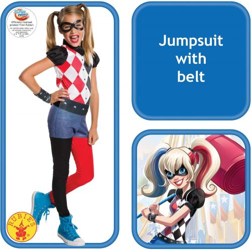  할로윈 용품Rubies Costume Kids DC Superhero Girls Harley Quinn Costume, Small