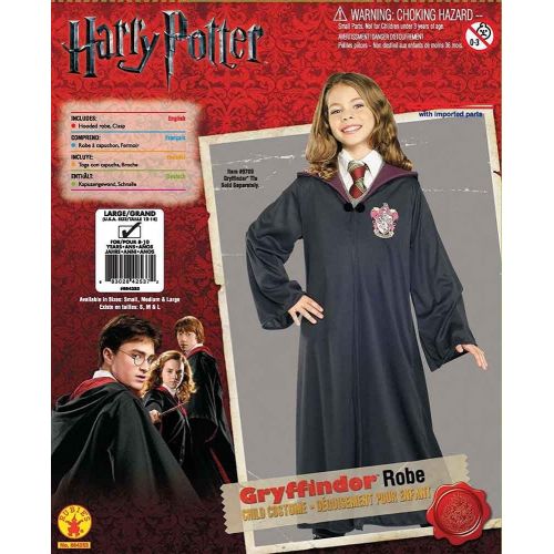  할로윈 용품Rubie's Harry Potter Gryffindor Robe Child Costume, Large, Black