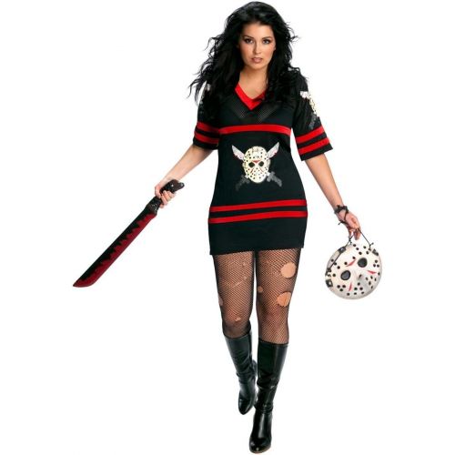  할로윈 용품Rubie's Womens Plus-Size Secret Wishes Full Figure Friday The 13th Miss Voorhees Costume, Black, One Size