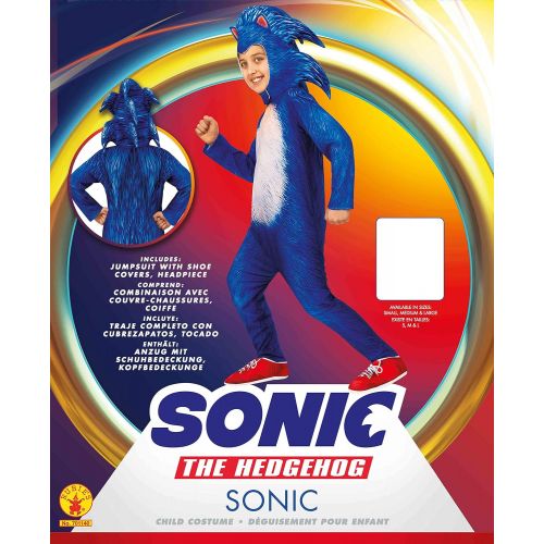  할로윈 용품Rubie's Sonic the Hedgehog Deluxe Sonic the Hedgehog Movie Child Costume