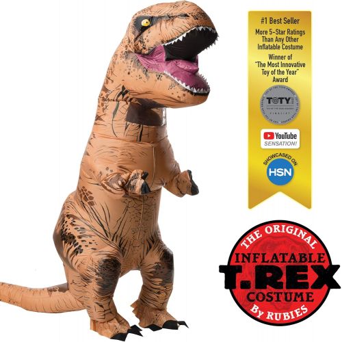 할로윈 용품Rubies Adult The Original Inflatable Dinosaur Costume, T-Rex with Sound, Standard