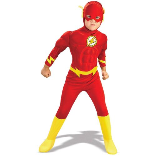  Rubies Costumes DC Comics The Flash Muscle Chest Deluxe Toddler Halloween Costume, 3T-4T