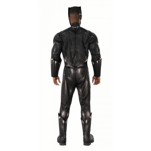  Rubies Costumes Marvel Black Panther Movie Mens Deluxe Black Panther Muscle Chest Halloween Costume