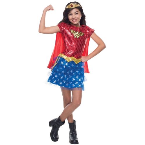 제네릭 Generic Sequin Wonder Woman Toddler Halloween Costume, 3T-4T