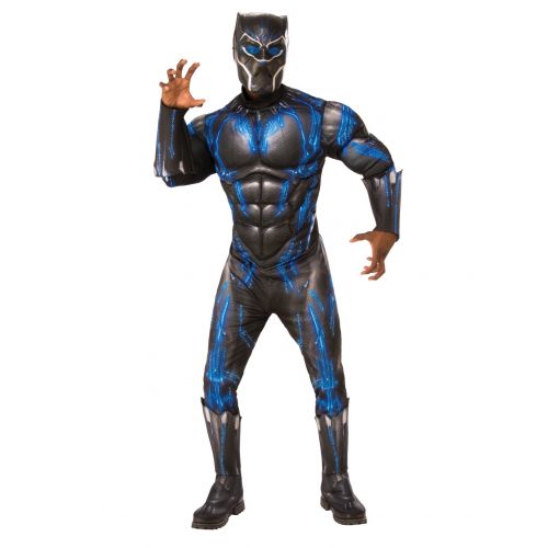  Rubies Costumes Marvel Black Panther Movie Mens Deluxe Black Panther Battle Suit Halloween Costume