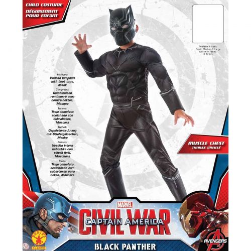 제네릭 Generic Marvels Captain America Civil War Black Panther Deluxe Muscle Chest Child Halloween Costume