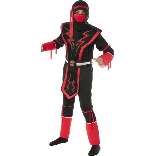  Rubies Red and Black Skull Ninja Costume, Small