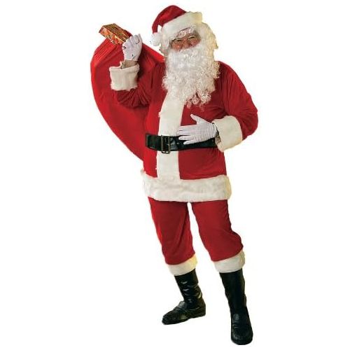  Rubie%27s Rubies Velour Santa Suit With Beard And Wig, RedWhite, X-Large