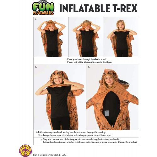  Rubies Costume Jurassic World Childs T-Rex Inflatable Costume with Sound, Multicolor
