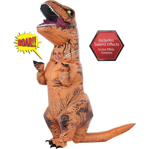  Rubies Costume Jurassic World Childs T-Rex Inflatable Costume with Sound, Multicolor