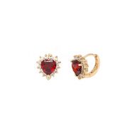 Ruby Heart with Omega Back Closure in 18K Gold