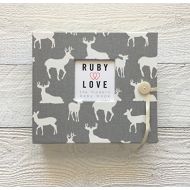 Ruby Love Baby Gray Woodland Silhouette Baby Memory Book - 1st Year Baby Book
