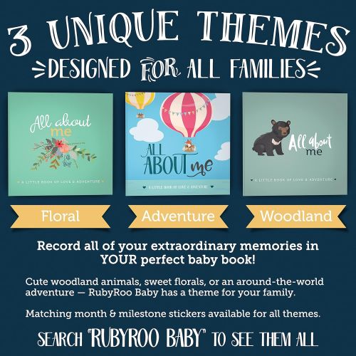  [아마존베스트]RubyRoo Baby First Year Baby Memory Book + Baby Journal. Modern Baby Shower Gift. Keepsake for New Parents to Record Photos + milestones. Five Year Scrapbook + Picture Album. Boy + Girl Babies.