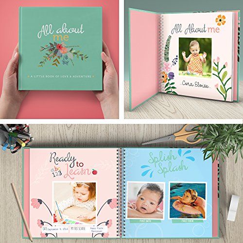  [아마존베스트]RubyRoo Baby First Year Baby Memory Book & Baby Journal. Baby Shower Gift & Keepsake for New Parents to Record Photos & Milestones. Five Year Scrapbook & Picture Album for Boy & Gi