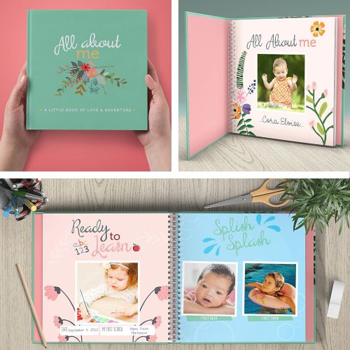  [아마존베스트]RubyRoo Baby First Year Baby Memory Book & Baby Journal. Baby Shower Gift & Keepsake for New Parents to Record Photos & Milestones. Five Year Scrapbook & Picture Album for Boy & Gi