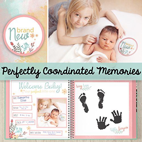  [아마존베스트]RubyRoo Baby First Year Baby Memory Journal Book + Bonus Monthly Milestone Stickers. Baby Shower Gift & Keepsake to Record Photos & Milestones. Five Year Scrapbook & Picture Album for Boy & Gir