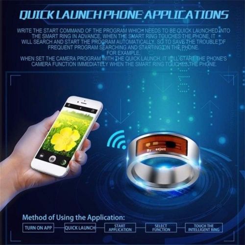  [아마존베스트]Rubyyouhe8 Fashion Rings&Waterproof Multifunctional NFC Intelligent Digital Smart Ring for Android Window