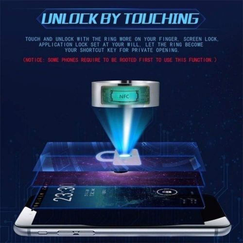  [아마존베스트]Rubyyouhe8 Fashion Rings&Waterproof Multifunctional NFC Intelligent Digital Smart Ring for Android Window