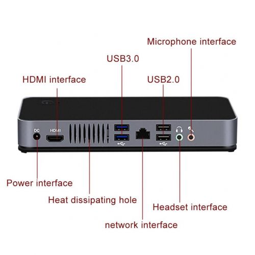  Rucan Desktop Mini Computer Host 4G+120G Business Game Intel Celeron3865U 1.8GHz L3 2M