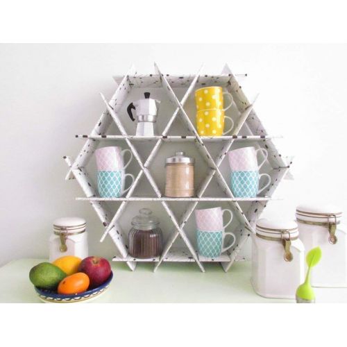  Ruche shelving & furniture Ruche geometric shelves and storage unit - Size M- Recycled cardboard - kitchen storage simple diy furniture