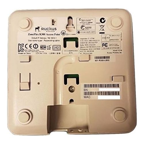  Ruckus ZoneFlex R300 Dual Band Indoor Access Point 901-R300-US02 (2.4GHz and 5GHz, Dual-Band, BeamFlex)