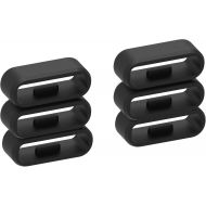 RuenTech Replacement Fastener Ring for Garmin Vivosport Band Keeper, Silicone Security Loop for Garmin vivosport Smart Activity Tracker (Black-6pcs)