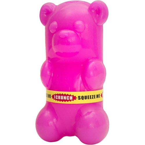  Ruff Dawg Gummy Bear Crunch Rubber Dog Toy Assorted Neon Colors