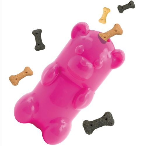  Ruff Dawg Gummy Bear Rubber Dog Toy Assorted Neon Colors