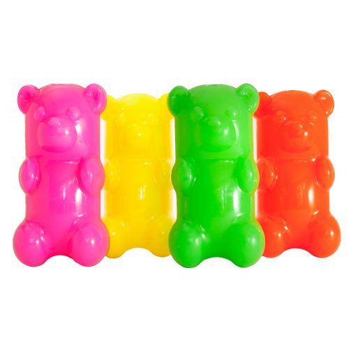  Ruff Dawg Gummy Bear Rubber Dog Toy Assorted Neon Colors