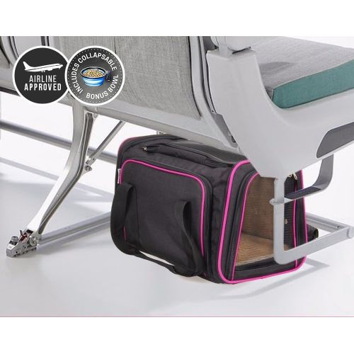  UNLEASHED Ruff n Ruffus Dual Expandable Soft Pet Carrier | Airline Approved | Safe use as pet Car Seat Dogs Cats Small Pets | Two Sided Expandable Kennel Crate | Spacious Soft Inte